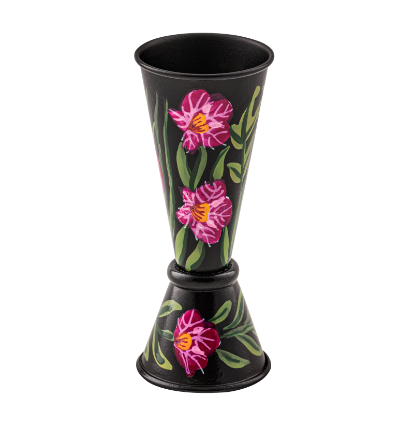 Hand Painted Powder Coated Banded Jigger 25/50 ml - Black