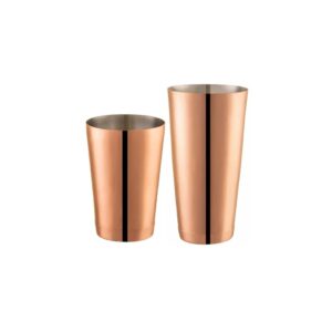 Copper Plated Tin on Tin Bar Shaker With Weighted Bottom Set - 18 oz & 28 oz