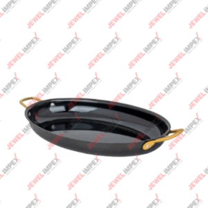 Evox Black PVD Oval Dish Glossy 37.5 x 26 x 4 cm